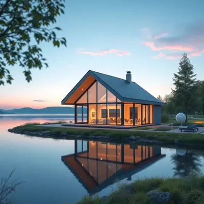 Lake house AI Rendering, created using RenderAI